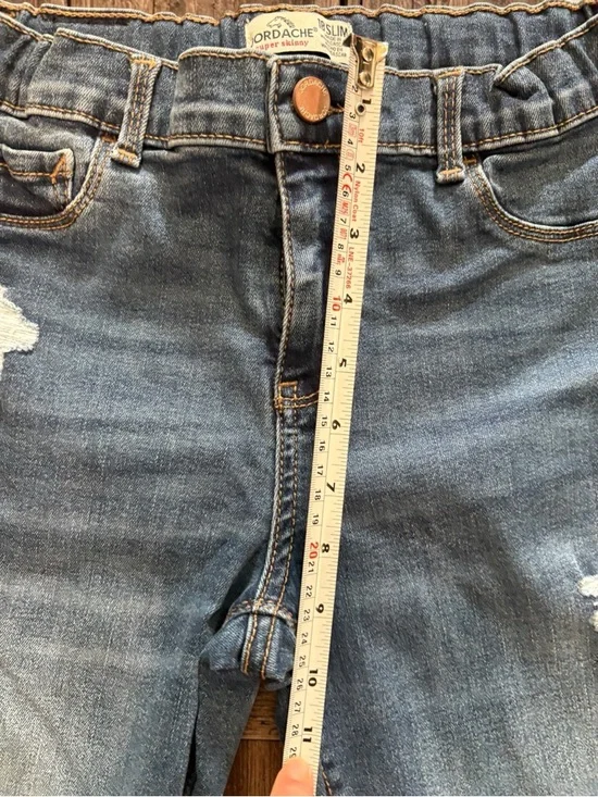 NWOT Jordache Girls Super Skinny Jeans Size 18 Slim Adjustable Waist Blue Denim - Picture 6 of 9